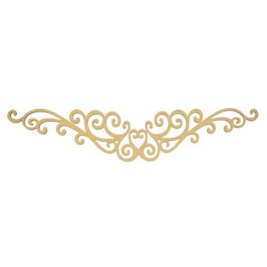 Imagem de Aplique Decoração e Festas Modelo Arabesco 30cm Mdf Madeira - Atacadão