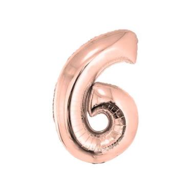 Imagem de Balão Metalizado Número Rose Gold - 40cm - Extra Festas, 6