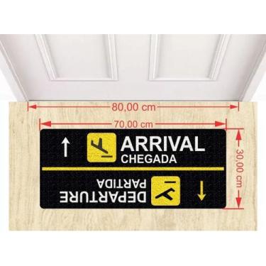 Imagem de Capacho Personalizado para Porta Chegada e Partida 70x30cm Preto - Zap