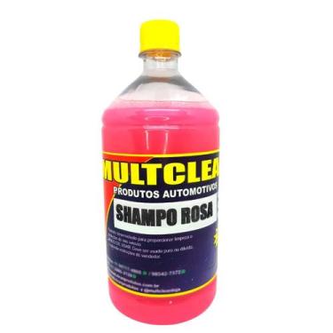 Imagem de Shampoo Com Cera Premium Rosa Snow Foam Automotivo 1 Litro - Multclean