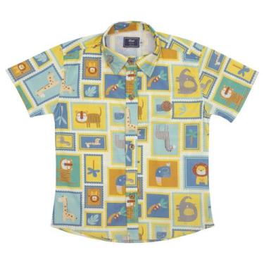 Imagem de Camisa Infantil Look Jeans Estampada Amarelo, P
