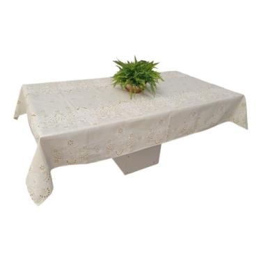 Imagem de Toalha De Mesa 12 Lugares Em Linhão 3,45m X 1,45m Qcasa Enxovais, Crem