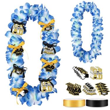 Imagem de Knitgrip 2025 Lei de formatura conjunto DIY Class of 2025 Lei Making Kit de graduação Lei feito à mão colar de presente havaiano com fita de cartão de formatura para festa de faculdade do ensino