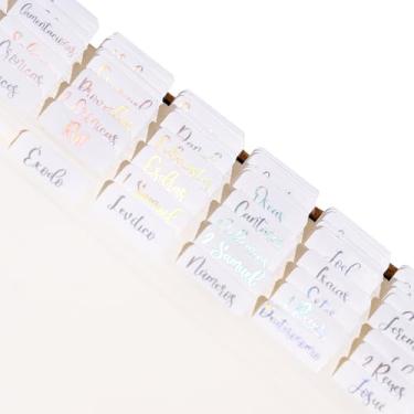 Imagem de Idyllic Grace - Holográfico espanhol - Pestañas de la Biblias - Folha holográfica - Estudo - Antigo e Novo Testamento - Cristão - Católico - Tabs de índice - Laminado brilhante - Durável -