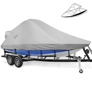 Imagem de Mionovity Capa de barco Wake Tower, 900D Marine Heavy Duty à prova d'água, capa de barco de torre de wakeboard, serve para barcos de esqui V Hull Runabout, 6,4-7 m, cinza