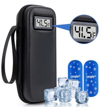 Imagem de WIBOND Estojo de viagem refrigerador de insulina com visor de temperatura, aprovado pela Tsa, estojo de viagem de medicamentos refrigerado com 2 pacotes de gelo, caneta de insulina e outros