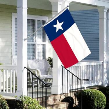 Imagem de Bandeira do estado do Texas com 3 camadas 6,5 x 7,5 m 150D poliéster dupla face exterior resistente cores vivas com cabeçalho de lona durável e 2 ilhós de latão