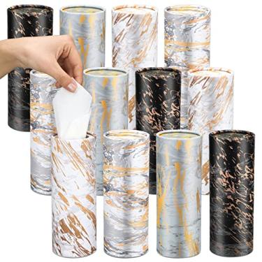 Imagem de Thenshop Pacote com 12 cilindros de lenços de carro com lenços faciais caixas de suporte a granel recipiente decorativo para carro, casa, viagem, refil diário