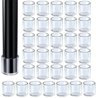Imagem de HNYYZL Tampas de Perna de Cadeira de Borracha, 4/5", 32 Peças, Tampa de Perna de Cadeira de Metal Dobrável, Protetores de Piso de Perna de Cadeira, Pés de Borracha para Móveis (Transparente)