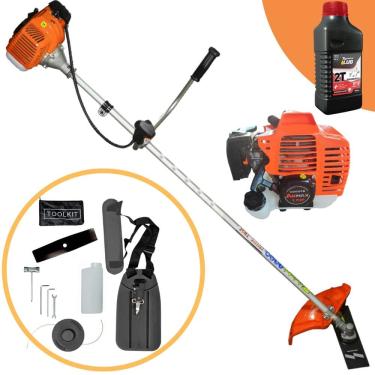 Imagem de Roçadeira Profissional a Gasolina Anmax Cg-430 / CG 430 43cc 1,7hp c/ Faca 2 Pontas + Oleo Toyama 2T + Luvas + Oculos