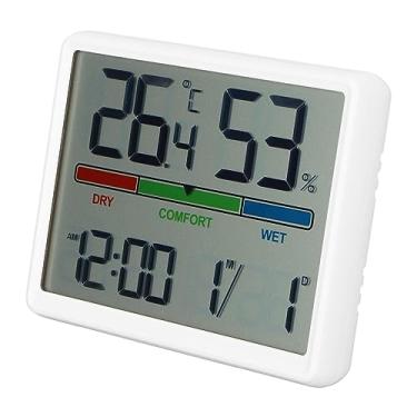 Imagem de Despertador Digital TOPINCN Com Display de Temperatura e Umidade 12 24H, Pequeno Relógio de Mesa LED Com Data, Alarme, Cronômetro, Soneca, Relógio Programável para Quartos,
