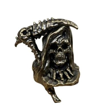 Imagem de Modelo de morte de foice de latão pingente de contas EDC suprimentos de fabricação de joias, personalidade faça você mesmo ferramentas ao ar livre contas paracord berloque cordão acessórios tecidos à