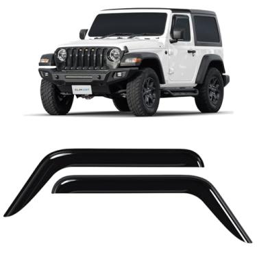 Imagem de CLIM ART Protetores de chuva incrivelmente duráveis para Jeep Wrangler 2018-2022 JL/Jeep Gladiator 2020-2022, defletores de janela com fita original, defletor de ventilação, viseiras de janela, acessórios para carro, 2 peças. - 218169