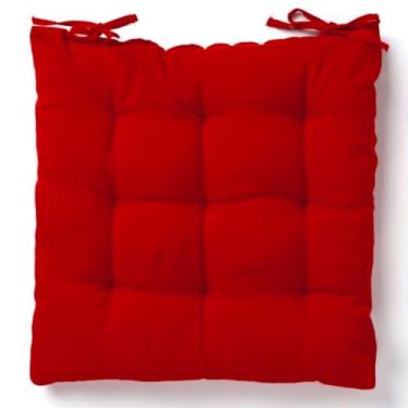 Imagem de Almofada Assento Cadeira Futton Futon 40x40cm Cores Diversas 100% Poliéster (Vermelho)