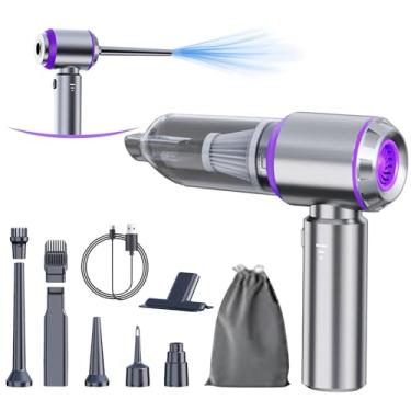 Imagem de houscly Car Vacuum Portable Cordless 20000PA High power Mini Vacuum Cleaner 4-in-1 Compressed Air Duster & Air Blower & Pump Hand Held Vacuum with Brushless Motor for Car, Home, Office,Cam