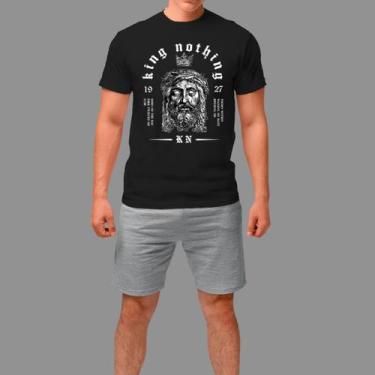 Imagem de Camisetas Streetwear Moda De Rua Gola Redonda - Rodliwes, Preto, G