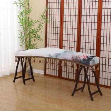 Imagem de J&C Capa Guzheng Capa contra poeira Guzheng Capa de cítara chinesa Acessórios Guzheng Capa de veludo para tecido escovado de instrumento Guzheng (borla, lótus)