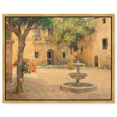 Imagem de Art Remedy Impressões de arte vintage em tela de oásis histórico, moldura dourada, 51 x 40 cm