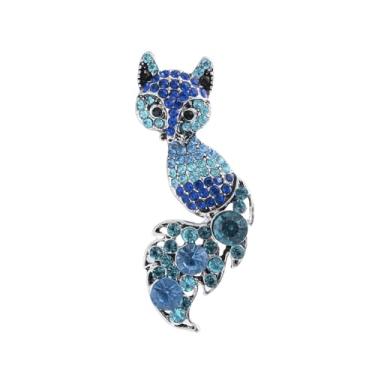 Imagem de Broche de lapela com strass de raposa fofo de desenho animado broche de lapela de gato broches de cristal para mulheres meninas terno roupas mochilas bolsas chapéus acessórios joias da moda, 1.1