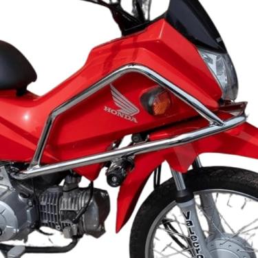 Imagem de PROTETOR DE CARENAGEM POP 110 2015 A 2024 CROMADO COM SLIDER MA ACESSÓRIOS