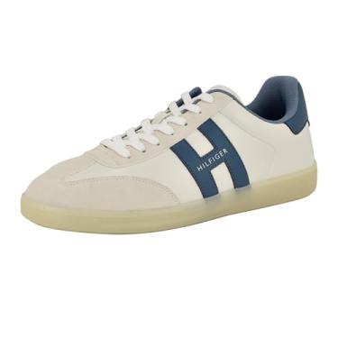 Imagem de Tommy Hilfiger Tênis masculino Berge, Branco/azul-petróleo multi, 40