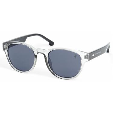 Imagem de Óculos de Sol Unissex Polo London Club, design Redondo com Lente Proteção UV400 - Kit contém Case Couro ECO (Cristal Preto)