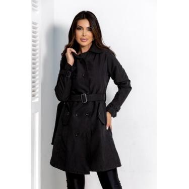 Imagem de Casaco Sobretudo OUTONO INVERNO, SUPER QUNTE  - Gisele Freitas, Preto,