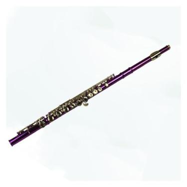 Imagem de Flauta Flauta Branca Cobre Roxo Chave C Destacável Banhado a Ouro 16 Orifícios Fechados C Instrumento Chave