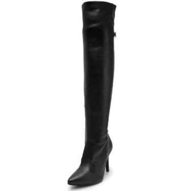 Imagem de Bota Ramarim Comfortflex Detalhes Cano Alto Feminina - Preto, 36