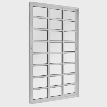 Imagem de Porta Correr 3 Folhas Móveis Central com TravessaTopsul 210x120cm Esquadrisul