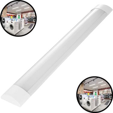 Imagem de Luminária Led Tubular de Sobrepor Luz Amarela 36w Iluminação Bivolt Base Branca