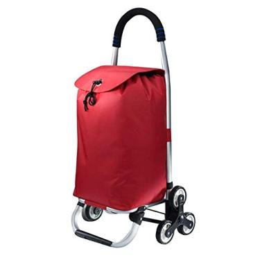 Imagem de YGCBL Carrinhos de mão portáteis multifuncionais, carrinho de compras, escadas de escalada, estrutura de aço, impermeável, tecido Oxford, rolamento, roda de borracha, 91 cm de altura, 5 cores