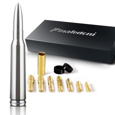 Imagem de Antena Bullet cromada de 19,8 cm 50 Cal carro caminhão acessórios Silverado 1500 Ford F150 F250 F350 RAM GMC Sierra Ranger antena de substituição curta para carro (cromada, 19,8 cm)