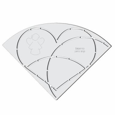 Imagem de Gabarito Anjo Patchwork Fuxico Régua Molde 19 X 13 Acrilico - Fenix