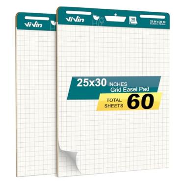 Imagem de ViVin Lined Sticky Easel Pad, 25 x 30 Inches Flip Chart Paper for Teachers and Students, Large Self Stick Easel Paper for School & Office, 30 Sheets/Pad, 2 Pads/Pack
