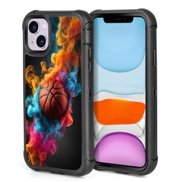 Imagem de CTVSLFU Compatível com iPhone 15, capa protetora resistente 3 em 1 de corpo inteiro resistente com amortecedor de borracha macia à prova de choque para homens, meninos, crianças, adolescentes - Bastão