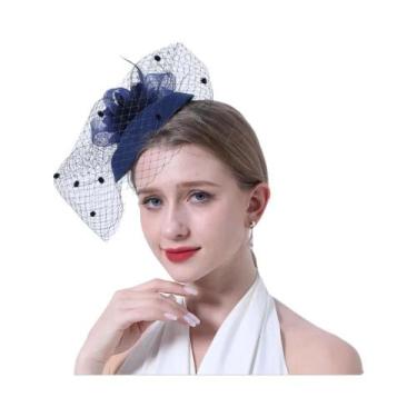 Imagem de Chapéu Fascinator Vintage Feminino com Véu - Ideal para Coquetéis, Chá