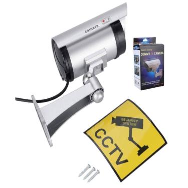 Imagem de Camera Falsa Com Luz Led Vermelho Piscante Filmagem Monitoramente Fake Espanta Ladrao Micro Dome