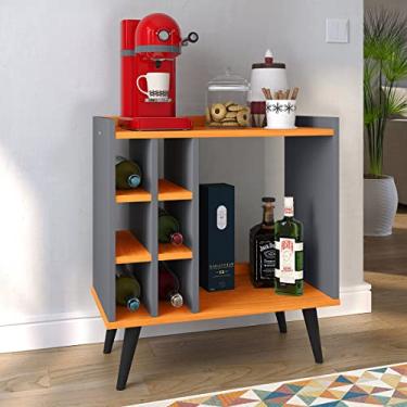 Imagem de Genérico, Aparador Buffet Cantinho do Café com Adega para Garrafas Retrô Baden - Cinza/Cinamomo