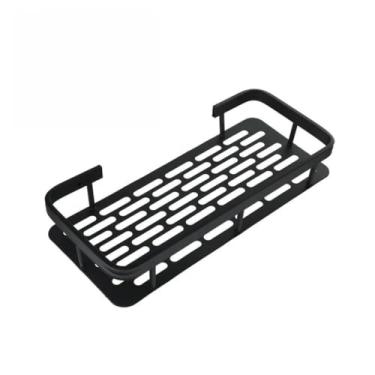 Imagem de Kit de 2 Prateleira Organizador De Parede Aluminio Suporte De Banheiro Retangular Adesivo Sem Furos Moderno