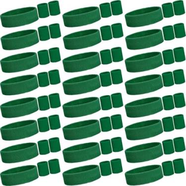 Imagem de Yuxung O conjunto de faixas de suor neon inclui faixa de cabeça atlética, pulseiras de ginástica, países internacionais, competições esportivas para homens e mulheres, suprimentos de festa (verde