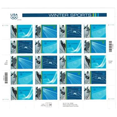 Imagem de Painel olímpico de esportes de inverno de 2001 com selos de 34 centavos Scott 3555a da USPS