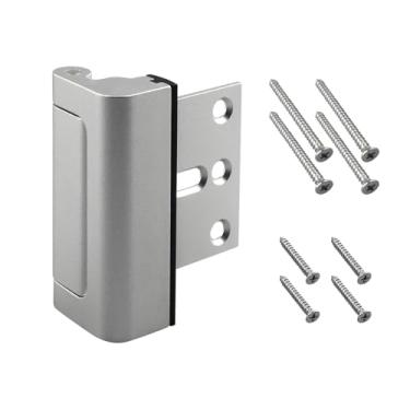 Imagem de U 10827 Trava de reforço de porta, parada de 7,6 cm, estrutura de alumínio, adiciona segurança extra à sua casa e evita entrada não autorizada, prata