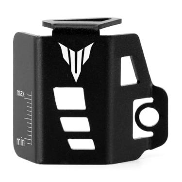 Imagem de Mokiton Tampa de proteção do tanque de óleo do reservatório de fluido de freio traseiro compatível com YAMAHA MT-10/09/07/03 2014-2022 2023 2024 2025 | Protetores de cilindro mestre MT07 MT09 MT03