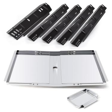 Imagem de Adviace Peças de reposição de grelha para Dyna-Glo DGH474CRP DGH450CRP DGH483CRP DGH485CRP DGH474CRP-D, bandeja de graxa e barracas térmicas para modelos de churrasqueira Dyna Glo 5 queimadores