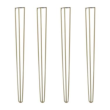 Imagem de Kit 4 Pés De Metal 60 Cm Legs Mesa De Canto Aparador Dourado