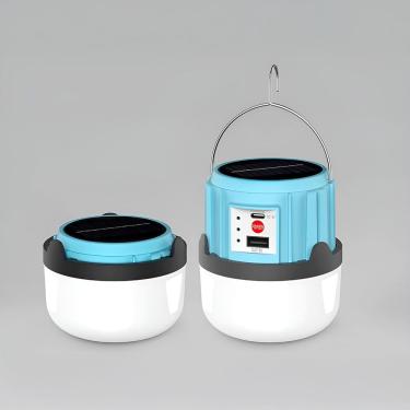 Imagem de Lanterna Recarregável Estilo Lampião USB Solar Cor:Azul