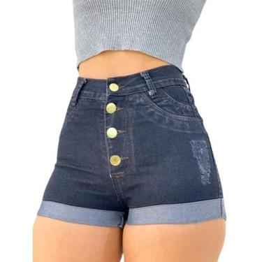 Imagem de Short Feminino Jeans Curto com lavagem Escura - Fortaleza Jeans, 44, J