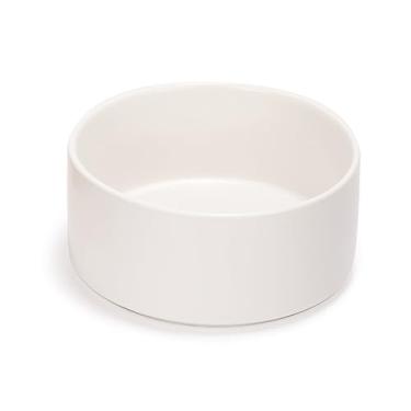 Imagem de SPUNKYJUNKY Tigela de cerâmica para cães e gatos de 1,190 g, tigela de água moderna e pesada para comida branca (1 pacote)