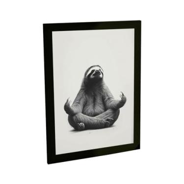 Imagem de Quadro Decorativo Engraçado Bicho Preguiça Meditando